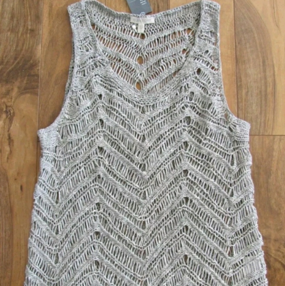 Eileen Fisher crocheted Scoop Neck Tank sz Small
